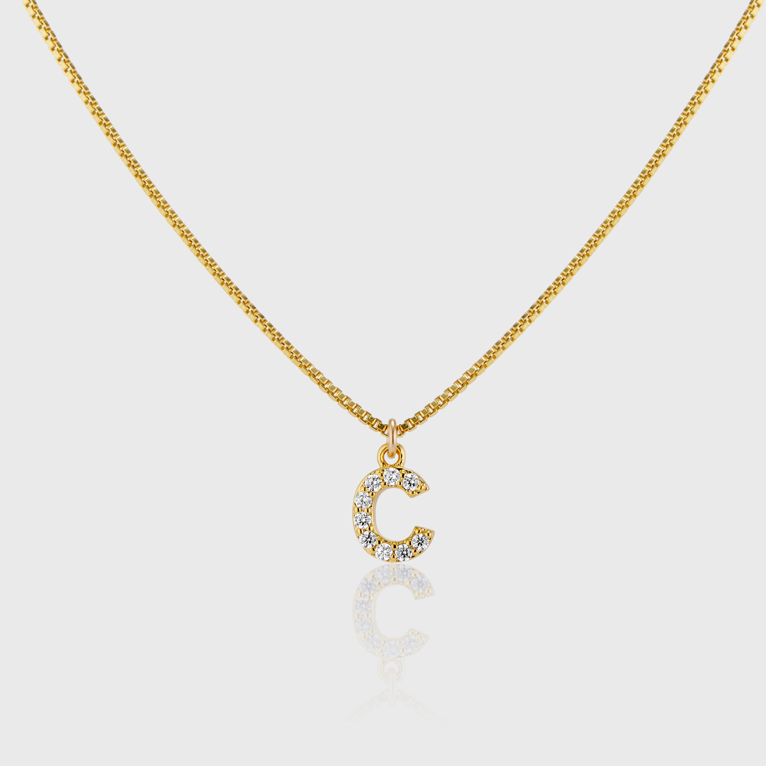 Pave Initial Charm Necklace - Alexa Kelley