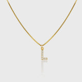 Pave Initial Charm Necklace - Alexa Kelley