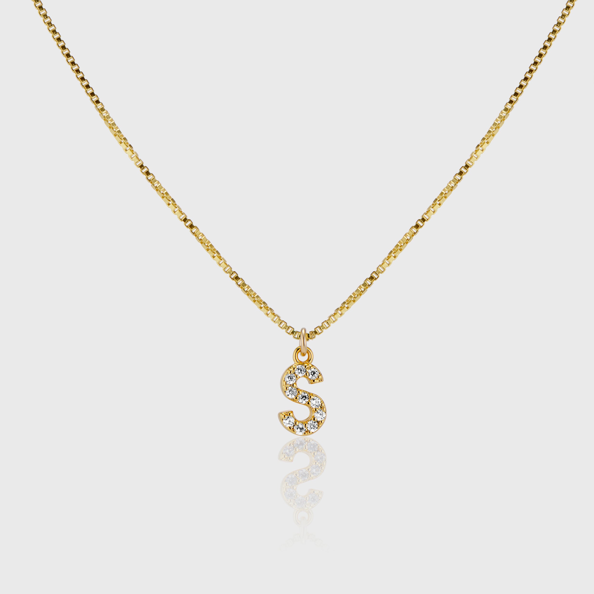Pave Initial Charm Necklace - Alexa Kelley