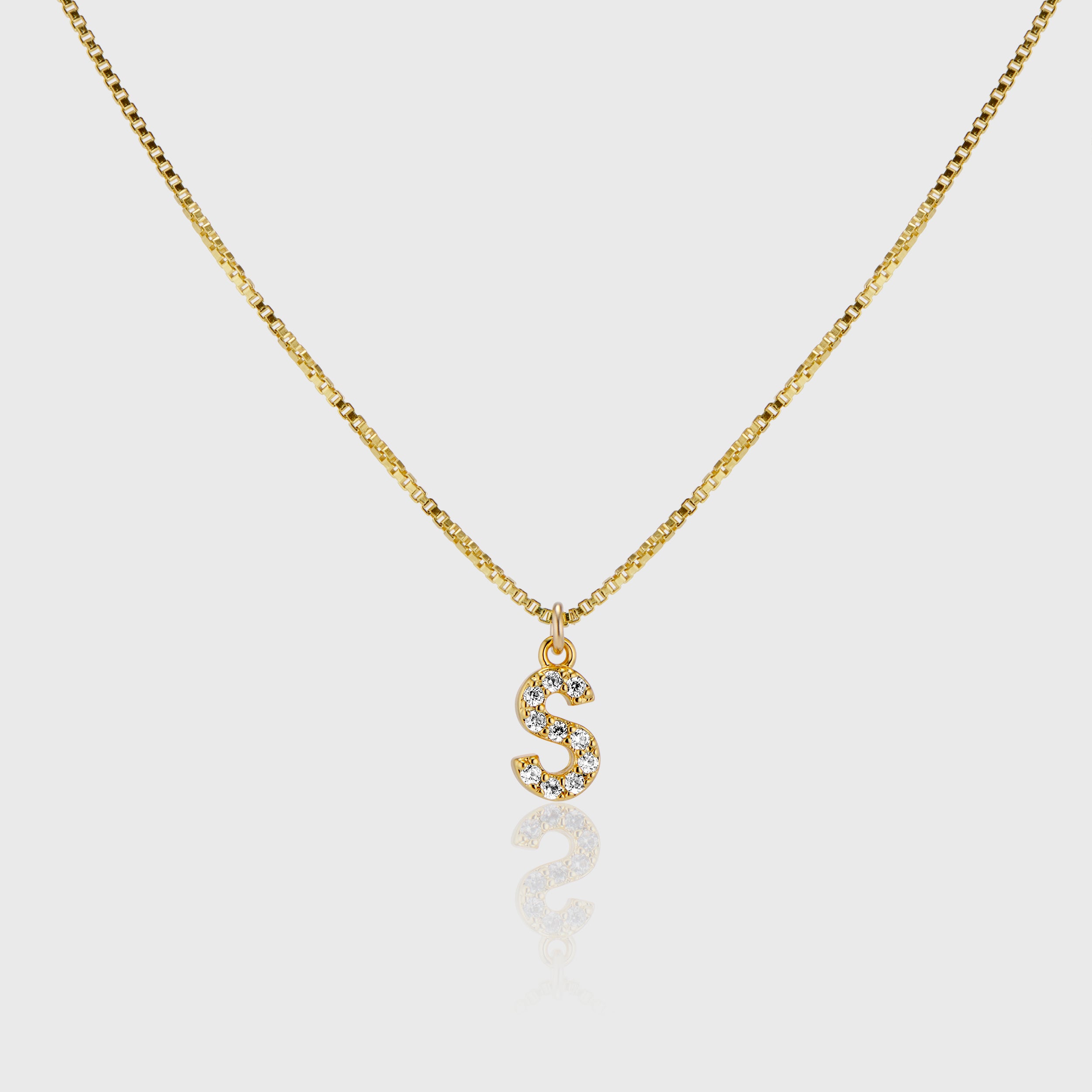 Pave Initial Charm Necklace - Alexa Kelley
